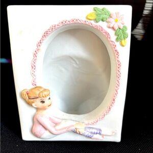 1991 Lefton Porcelain Ballerina Picture Frame